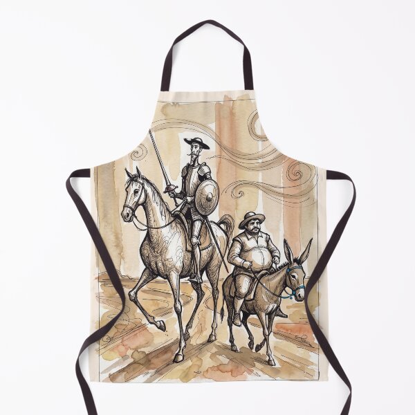 Item preview, Chasing Windmills: Don Quixote and Sancho Panza Classic Ink Illustration designed and sold by FreiherrPK.