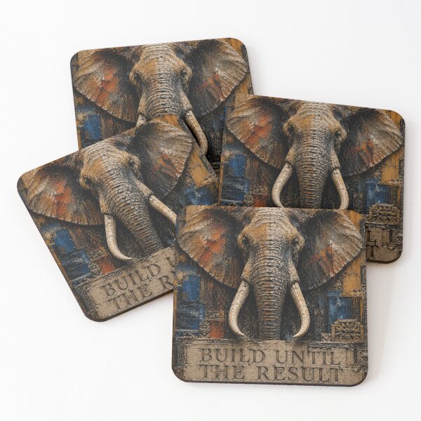 Item preview, Disciplined Founder Geometric Elephant Stone Relief Home Office Wall Art Poster designed and sold by SavannaStrikes.