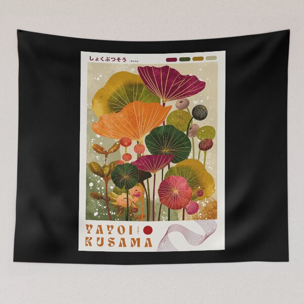 Item preview, Inspired by Yayoi Kusama Lotus Flowers Poster, Colorful Japanese Botanical Leaf Print, Modern Art Wall Decor designed and sold by MorningJoco.
