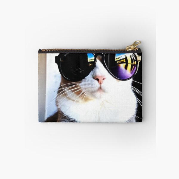 Item preview, Animals - Grey and White Cat with Aviator Sunglasses, Quirky Cool Cat Humor designed and sold by World-Pets.