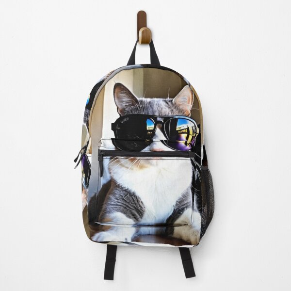 Item preview, Animals - Grey and White Cat with Aviator Sunglasses, Quirky Cool Cat Humor designed and sold by World-Pets.