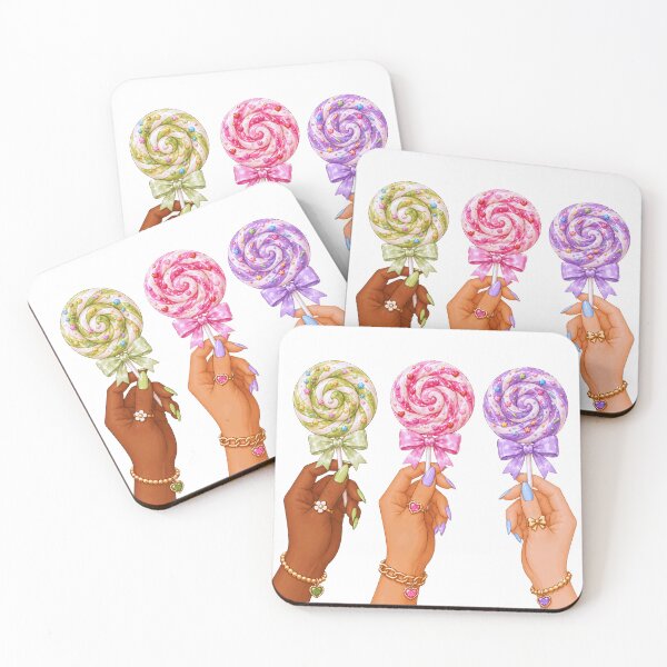 Item preview, Hands Holding Swirl Lollipops Candy Illustration designed and sold by DjFreeq.