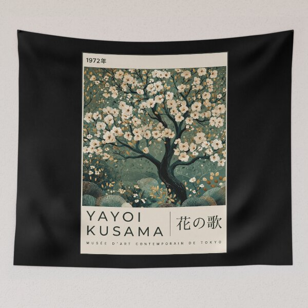 Item preview, Inspired by Yayoi Kusama Cherry Blossom Tree Poster, 1972 Japanese White Flowers Art Print, Tokyo Museum Wall Decor designed and sold by MorningJoco.