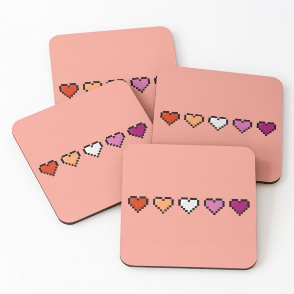 Item preview, Lesbian Pixel Pride Hearts designed and sold by Lilac-Cat.