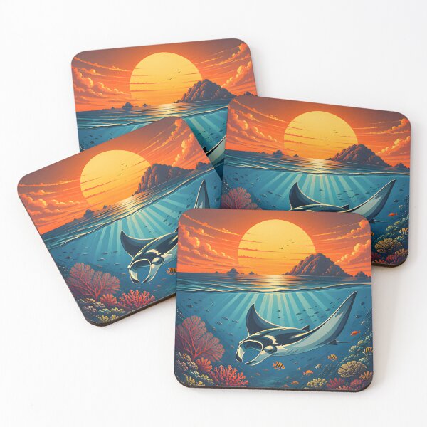 Item preview, Ocean Soul – Retro Tropical Sunset Illustration designed and sold by Spirit of Siam.