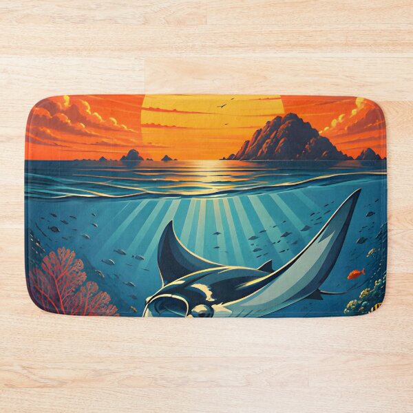 Item preview, Ocean Soul – Retro Tropical Sunset Illustration designed and sold by Spirit of Siam.