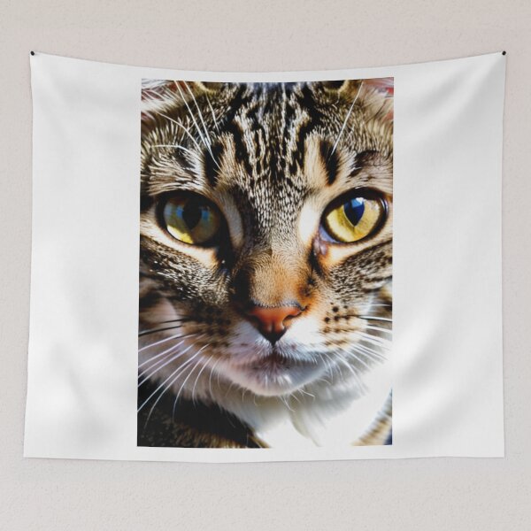 Item preview, Animals - Grey and White Tabby Cat, Hypnotic and Intense Gaze designed and sold by World-Pets.