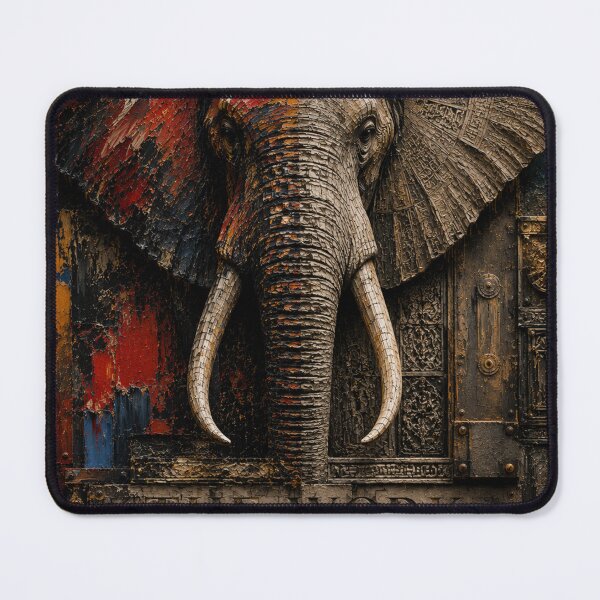 Item preview, Deep Work Engineer Geometric Elephant Stone Relief Home Office Wall Art Poster designed and sold by SavannaStrikes.