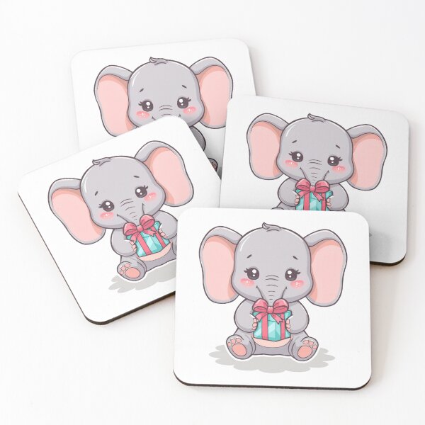 Item preview, Kawaii Elephant with Giftbox - Pastel Soft&Calm Style designed and sold by DigitfanStudio.