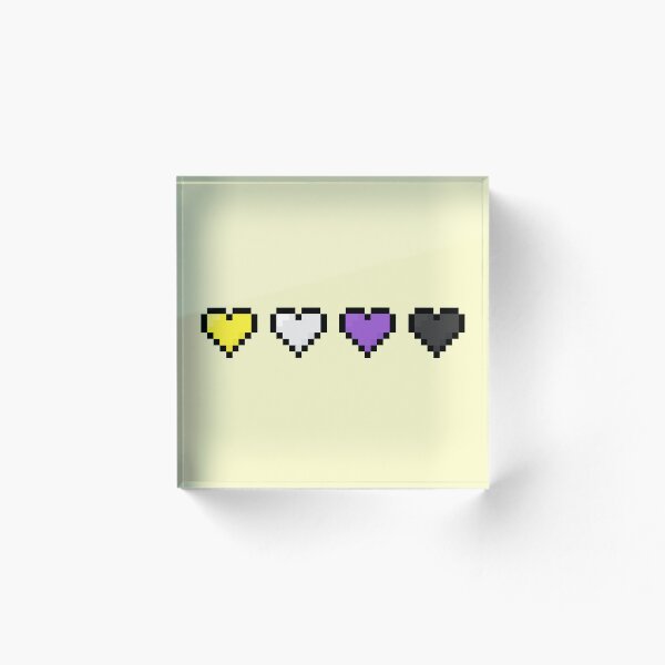 Item preview, Enby Pixel Pride Hearts designed and sold by Lilac-Cat.