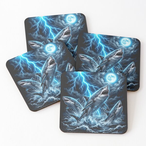 Item preview, Shark Lightning Moon Ocean designed and sold by legendaryskins.
