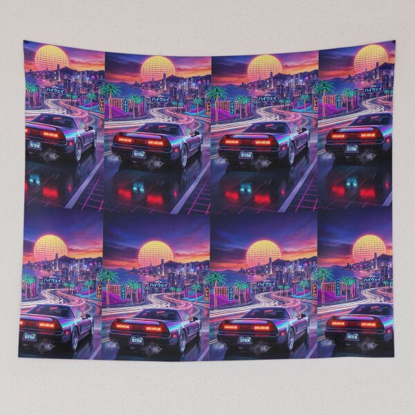 Item preview, Outrun Retro Synthwave Mid Engine JDM Legend Highway Cruise designed and sold by RevUpDesign.