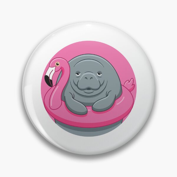 Item preview, Funny Chubby Manatee Pink Flamingo Pool Float designed and sold by Arc2020.