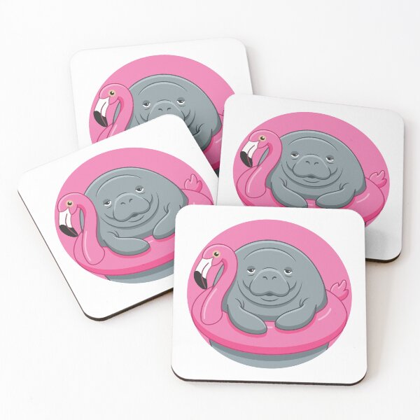 Item preview, Funny Chubby Manatee Pink Flamingo Pool Float designed and sold by Arc2020.