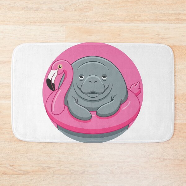 Item preview, Funny Chubby Manatee Pink Flamingo Pool Float designed and sold by Arc2020.