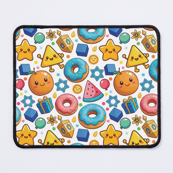 Item preview, Hanukkah Floating Treats Pattern | Cute Kawaii Dreidels, Donuts & Preschool Holiday Illustration designed and sold by Wintorque.
