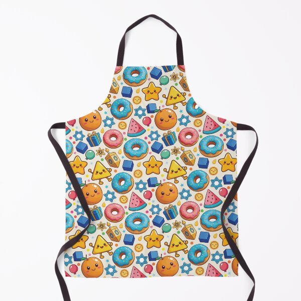 Item preview, Hanukkah Floating Treats Pattern | Cute Kawaii Dreidels, Donuts & Preschool Holiday Illustration designed and sold by Wintorque.