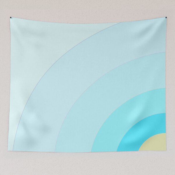 Item preview, Pastel Blue Arches | Minimalist Geometric Retro Sunset Throw Pillow designed and sold by Peaceful Lotus Home Design.