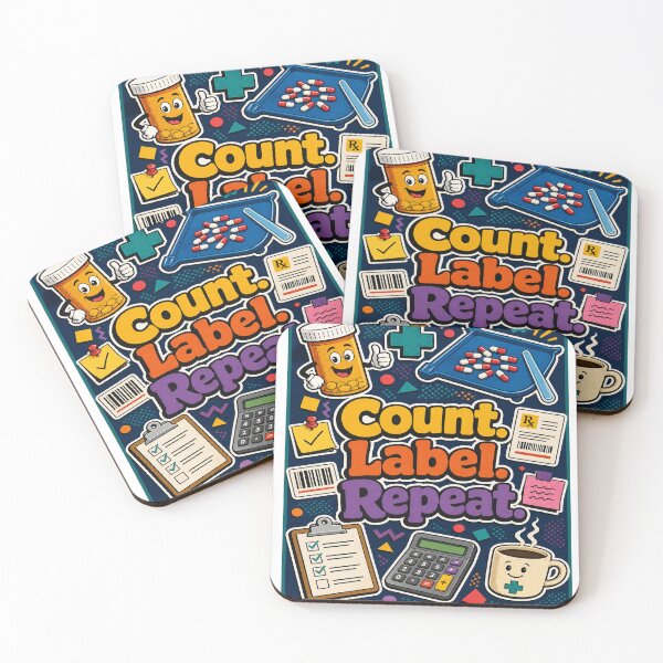 Item preview, Pharmacist Count Label Repeat Tee designed and sold by IT'S JOHN | Work Humor Tees.