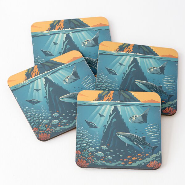 Item preview, Ocean Soul – Retro Tropical Sunset Illustration designed and sold by Spirit of Siam.