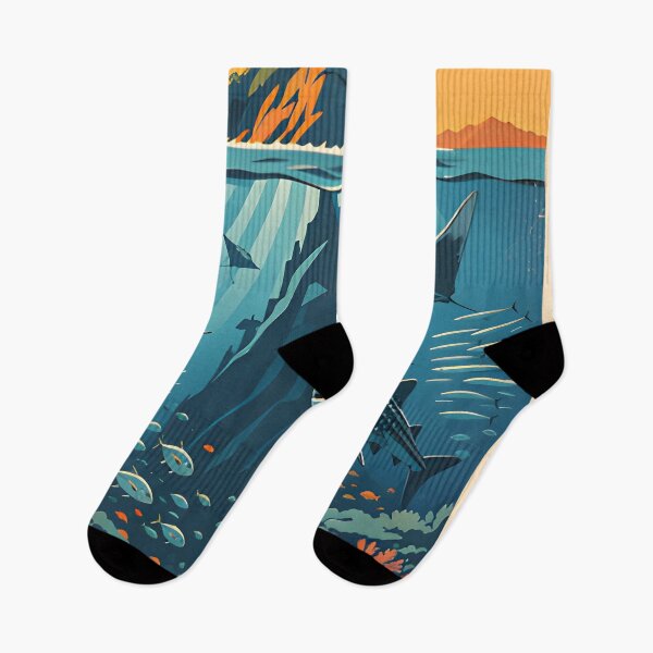 Item preview, Ocean Soul – Retro Tropical Sunset Illustration designed and sold by Spirit of Siam.