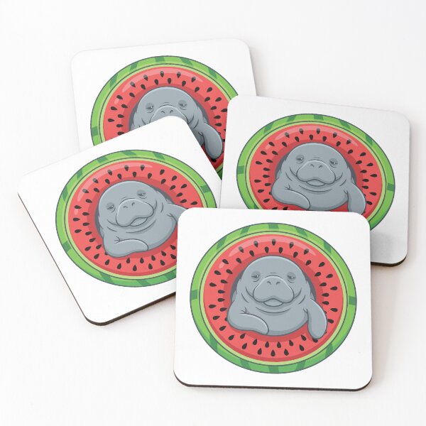 Item preview, Summer Vibes Chubby Manatee Watermelon Float designed and sold by Arc2020.