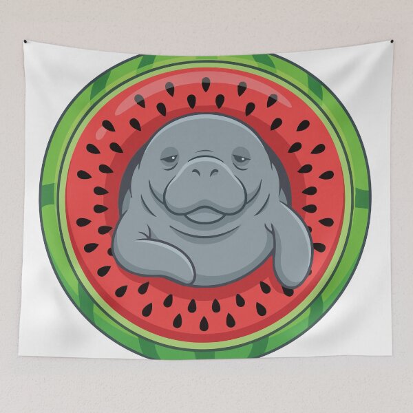 Item preview, Summer Vibes Chubby Manatee Watermelon Float designed and sold by Arc2020.