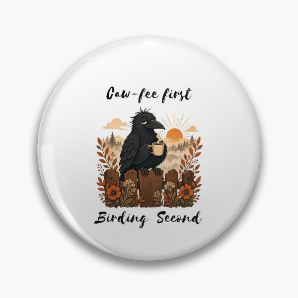 Item preview, Caw-fee First Birding Second | Funny Crow Birdwatcher Gift | Birdwatching Pun Coffee and Birds Fans designed and sold by Neurospicy Trolls.