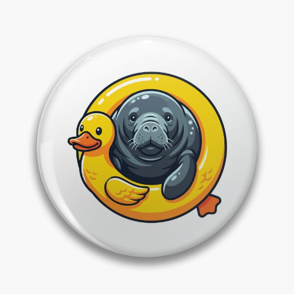 Item preview, Funny Manatee Yellow Rubber Duck Pool Float designed and sold by Arc2020.