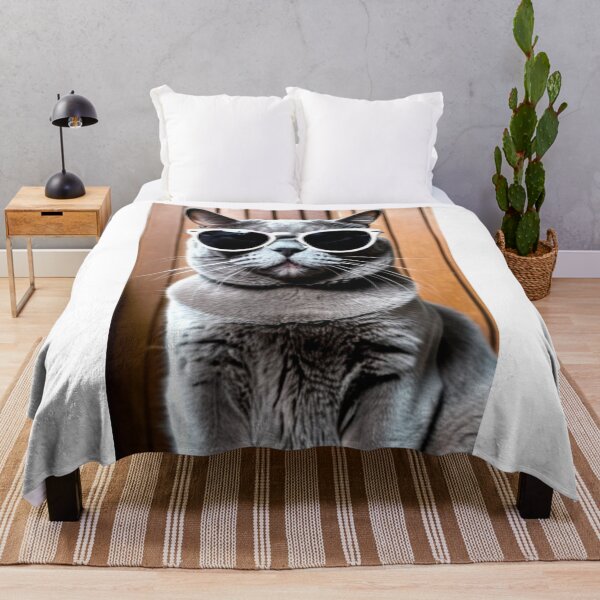 Item preview, Animals - Grey Cat with Sunglasses, Archetype of the Internet Meme Cool Cat designed and sold by World-Pets.
