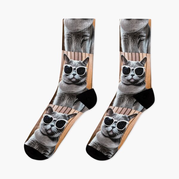 Item preview, Animals - Grey Cat with Sunglasses, Archetype of the Internet Meme Cool Cat designed and sold by World-Pets.
