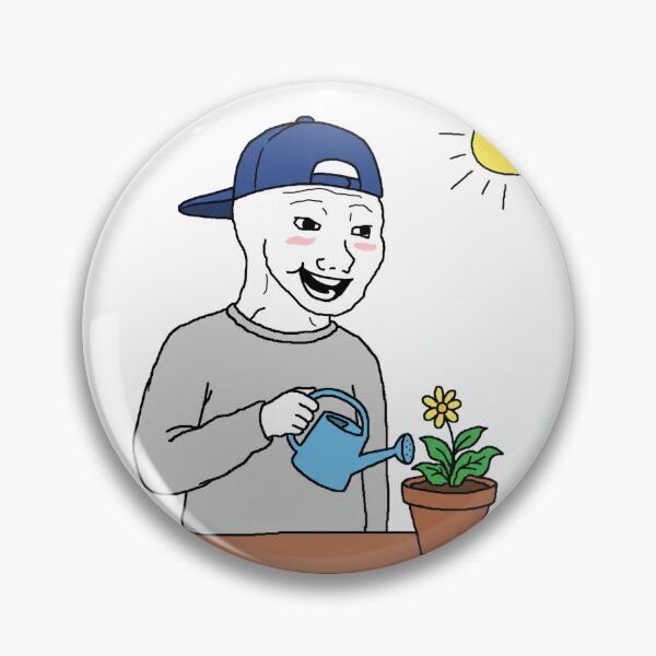 Item preview, Amor Fati Bloomer watering plant Wojak Sticker designed and sold by ctbrtn.