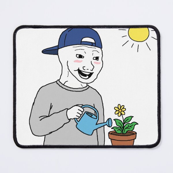 Item preview, Amor Fati Bloomer watering plant Wojak Sticker designed and sold by ctbrtn.