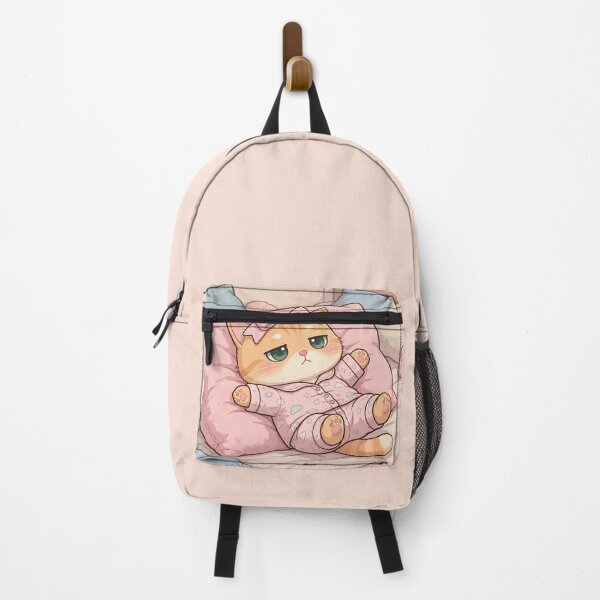 Item preview, Cute Sleepy Cat in Pink Pajamas designed and sold by Luna's World - Moody Vibes Studio.