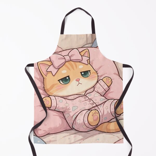 Item preview, Cute Sleepy Cat in Pink Pajamas designed and sold by Luna's World - Moody Vibes Studio.