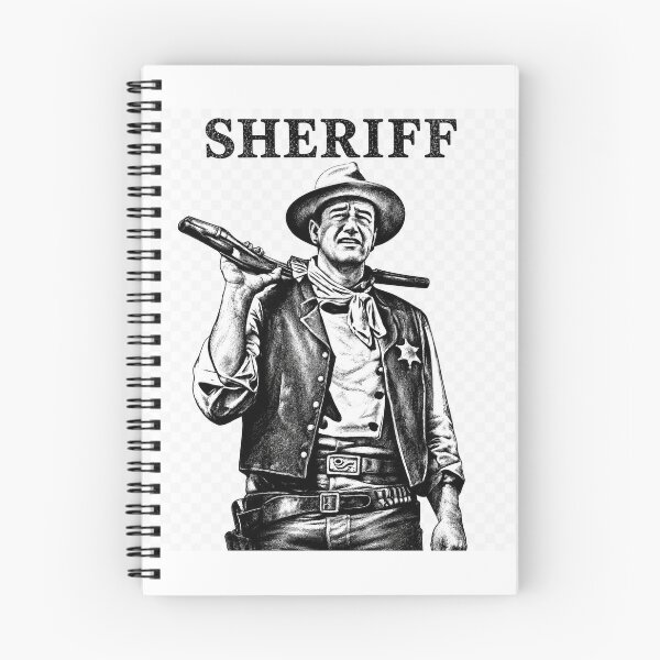 Item preview, SHERIFF – VINTAGE WESTERN BLACK AND WHITE COWBOY ILLUSTRATION designed and sold by MMRE.