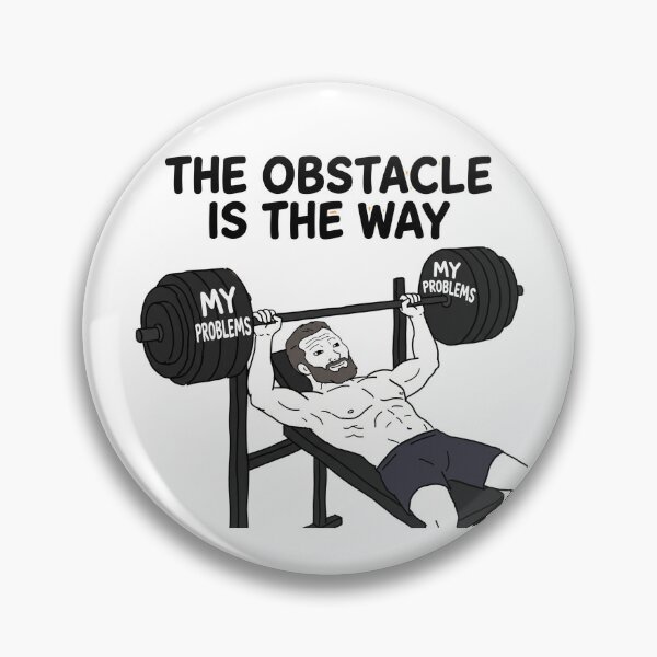 Item preview, The Obstacle Is The Way Gym Chad Meme Sticker designed and sold by ctbrtn.
