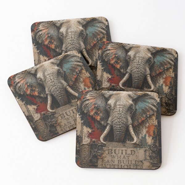 Item preview, Systems Architect Geometric Elephant Stone Relief Home Office Wall Art Poster designed and sold by SavannaStrikes.