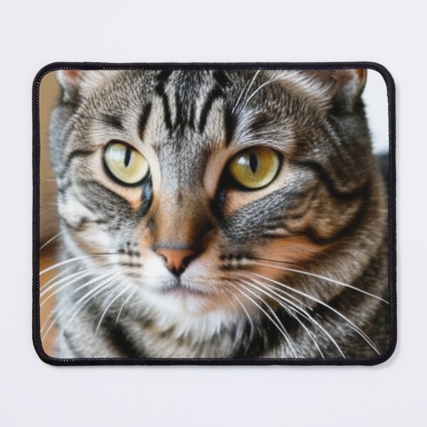 Item preview, Animals - Grey Tabby Cat, Realistic Portrait with Amber Gaze designed and sold by World-Pets.