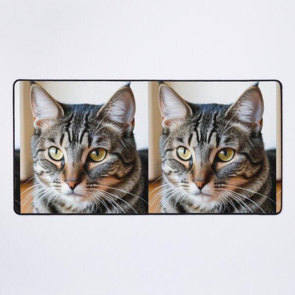 Item preview, Animals - Grey Tabby Cat, Realistic Portrait with Amber Gaze designed and sold by World-Pets.