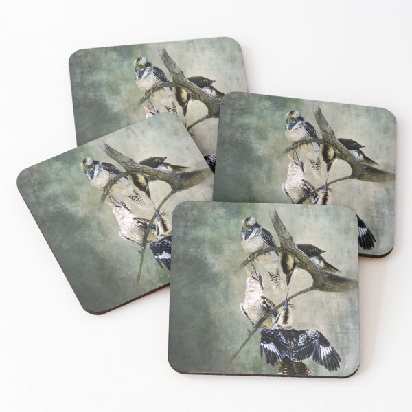 Item preview, Feathered Bonds – Australian Kookaburra Family designed and sold by Marie Helyar Art & Keepsakes.