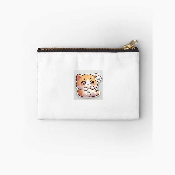 Item preview, Kawaii Tummy Hurty Cat Sticker | Cute Funny Meme designed and sold by PastelPawsArt.