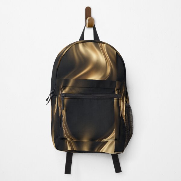 Item preview, Abstract Golden Silk Waves on Black designed and sold by MegzDesign.