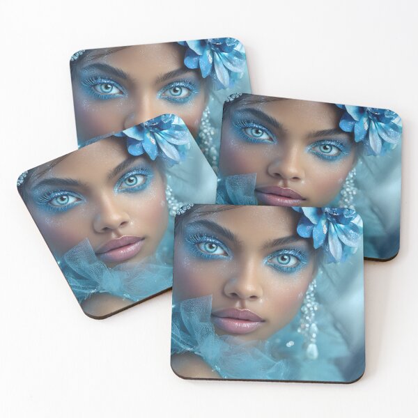 Item preview, Enchanting Close-Up of a Frosty Beauty in Blue designed and sold by Artessie.