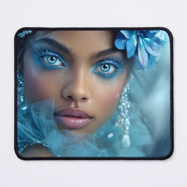 Item preview, Enchanting Close-Up of a Frosty Beauty in Blue designed and sold by Artessie.