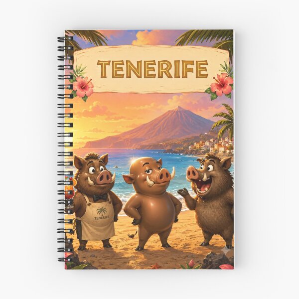 Item preview, Three Wild Boar Friends at Sunset — Tenerife Canary Islands designed and sold by CanaryVibesArt.