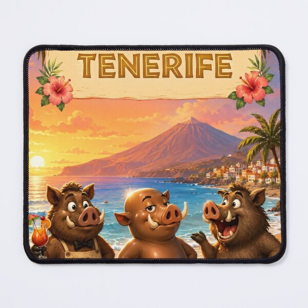 Item preview, Three Wild Boar Friends at Sunset — Tenerife Canary Islands designed and sold by CanaryVibesArt.