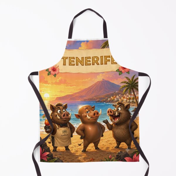 Item preview, Three Wild Boar Friends at Sunset — Tenerife Canary Islands designed and sold by CanaryVibesArt.