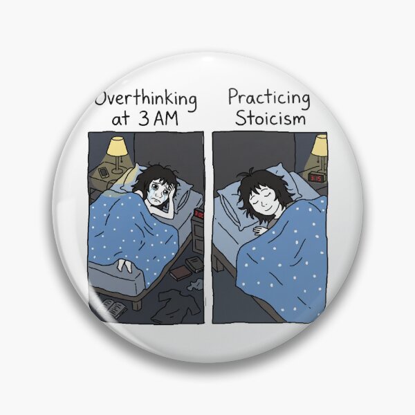 Item preview, Overthinking vs Practicing Stoicism Doomer Girl Meme Sticker designed and sold by ctbrtn.