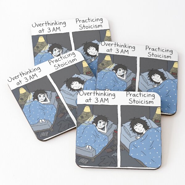 Item preview, Overthinking vs Practicing Stoicism Doomer Girl Meme Sticker designed and sold by ctbrtn.